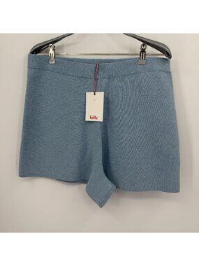 Kilte Collection Alex Knit Shorts in Light Blue sz 3/L-XL Cotton-Cashmere Blend